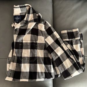 Black and Off White Flannel